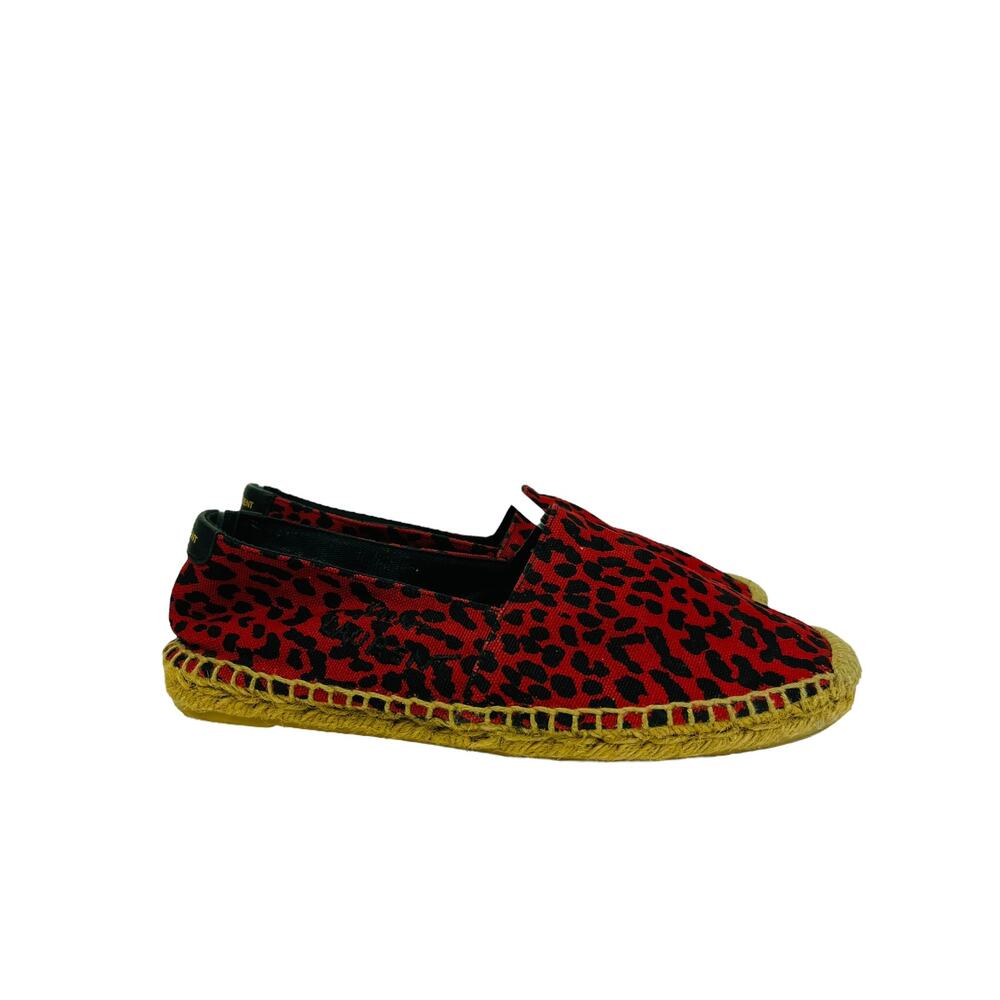 Saint Laurent Red Leopard Canvas Print Embroidere… - image 7